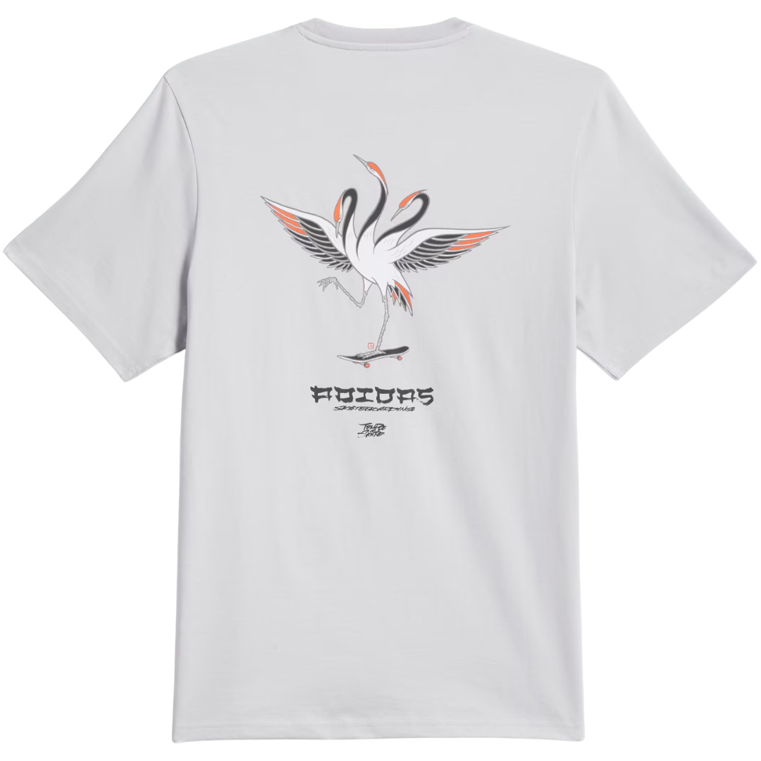 Adidas Skateboarding x Temple Of Skate Crane T-Shirt - Light Solid Grey / Black