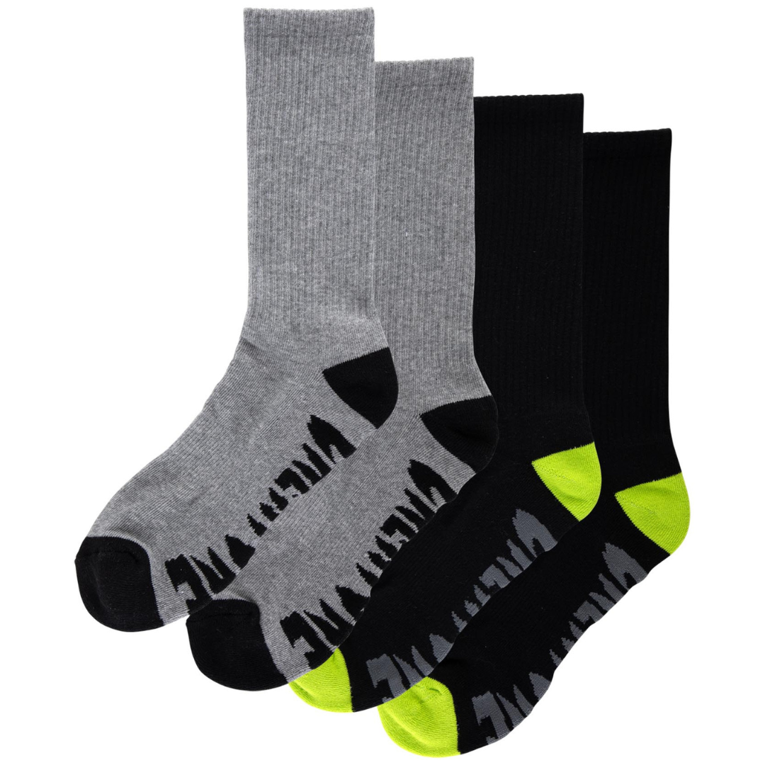 Creature Skateboards Logo Crew Socks - Black / Grey Heather - 2 Pack