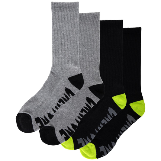 Creature Skateboards Logo Crew Socks - Black / Grey Heather - 2 Pack