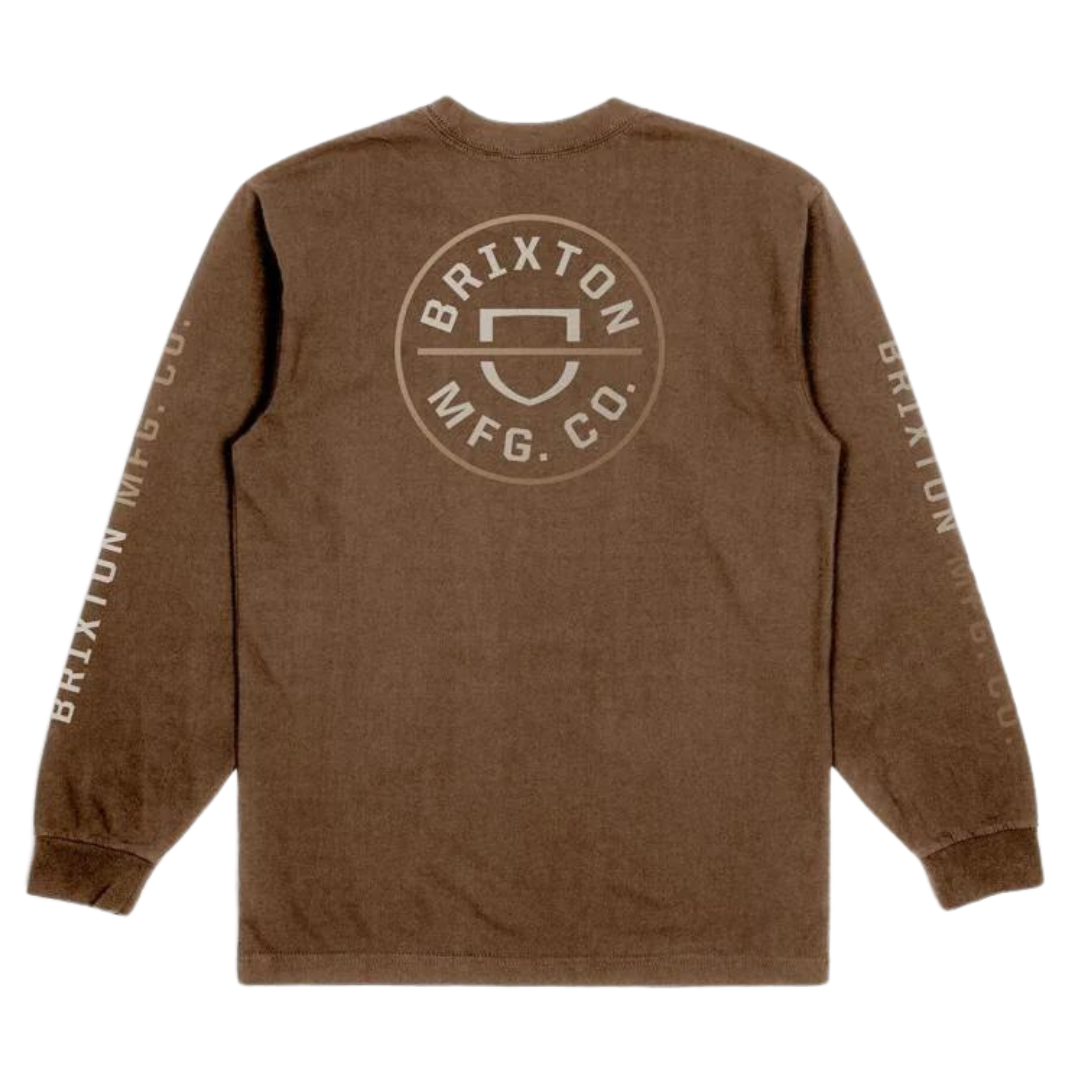 Brixton Crest Long Sleeve Shirt - Bison / Beige / Mojave