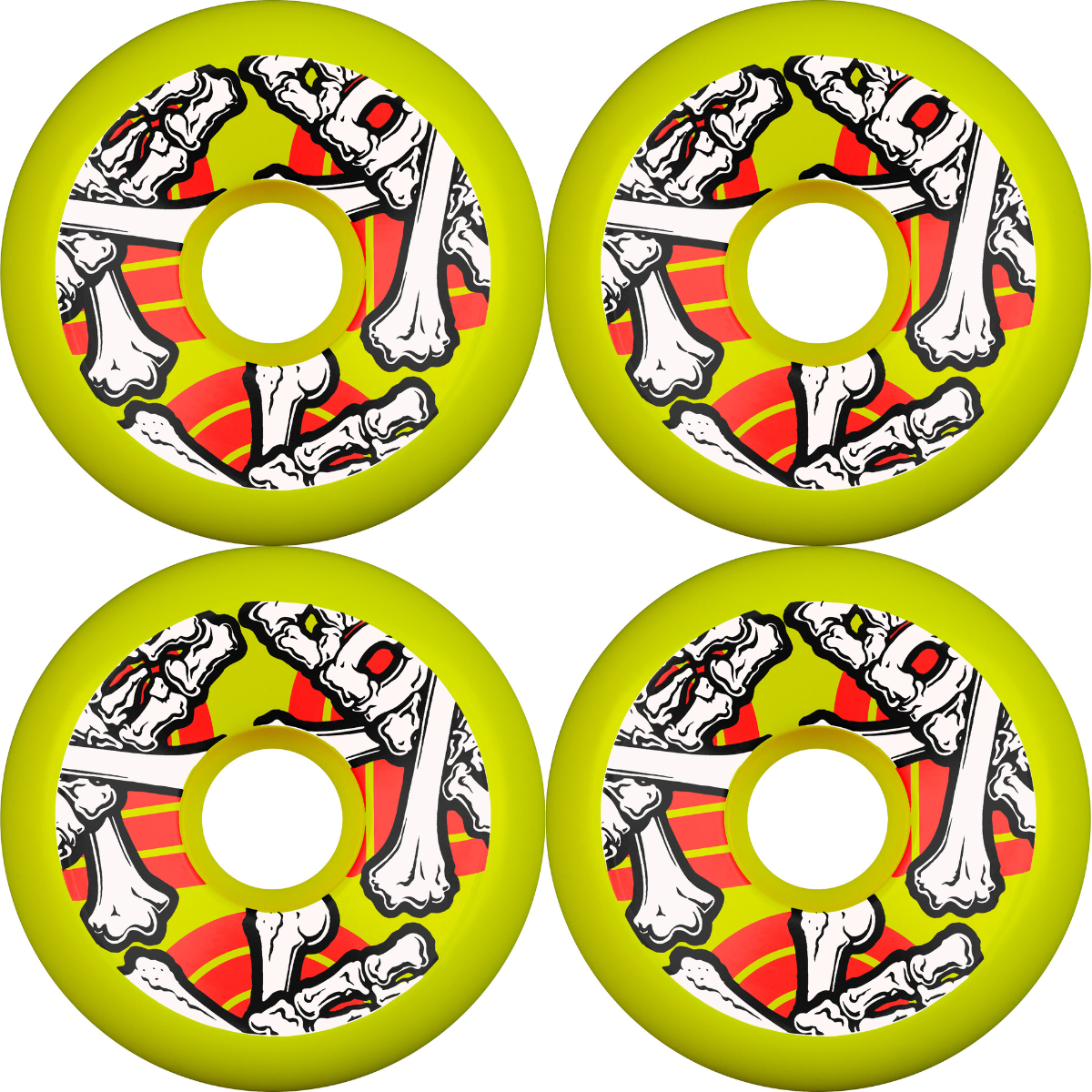 64mm Powell Peralta Crossbones Skateboard Wheels Yellow 97a