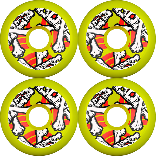 64mm Powell Peralta Crossbones Skateboard Wheels Yellow 97a