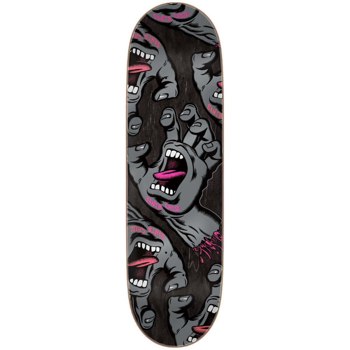 9.0" Santa Cruz Crowded Hand Skateboard Deck - Assorted Stains