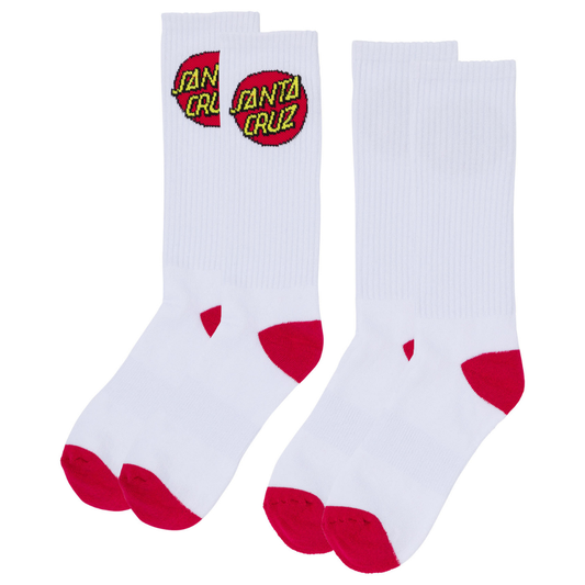 Santa Cruz Skateboards Cruz Crew Socks - White - 2 Pack