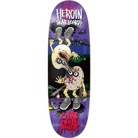 10.0" Heroin Curb Killer 9 Merged Skateboard Deck - Assorted Stains