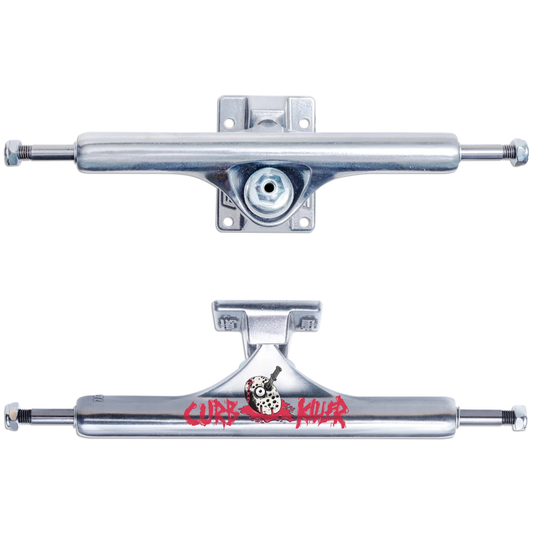 10.0" Slappy Trucks ST1 Curb Killer II Hollow Inverted Kingpin - Silver Polished