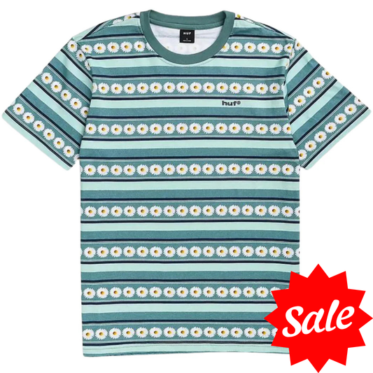 Huf Daisy Stripe Short Sleeve Knit Shirt - Sage Green