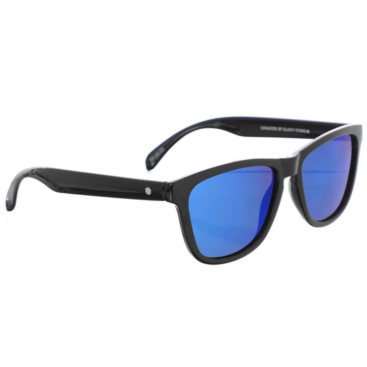 Glassy Deric Polarized Sunglasses - Black / Blue Mirror