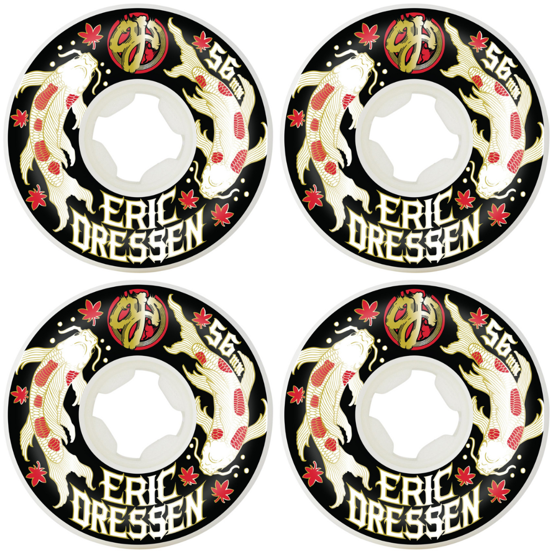 56mm OJ Wheels Eric Dressen Koi Elite Hardline Wheels - White 99a