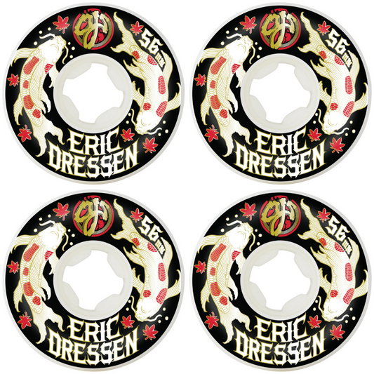 56mm OJ Wheels Eric Dressen Koi Elite Hardline Wheels - White 99a