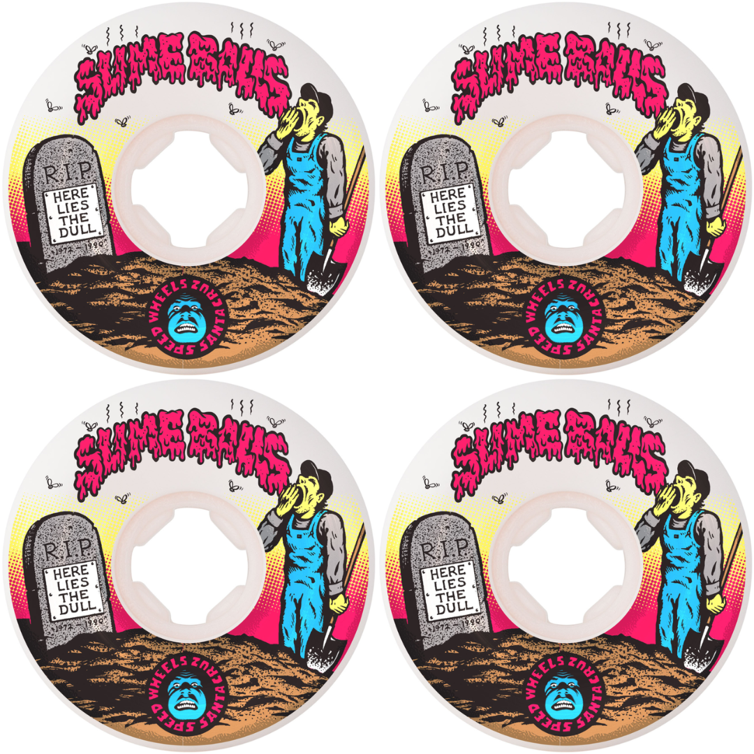 60mm Slime Balls Wheels Death of Dull Vomits White 95a