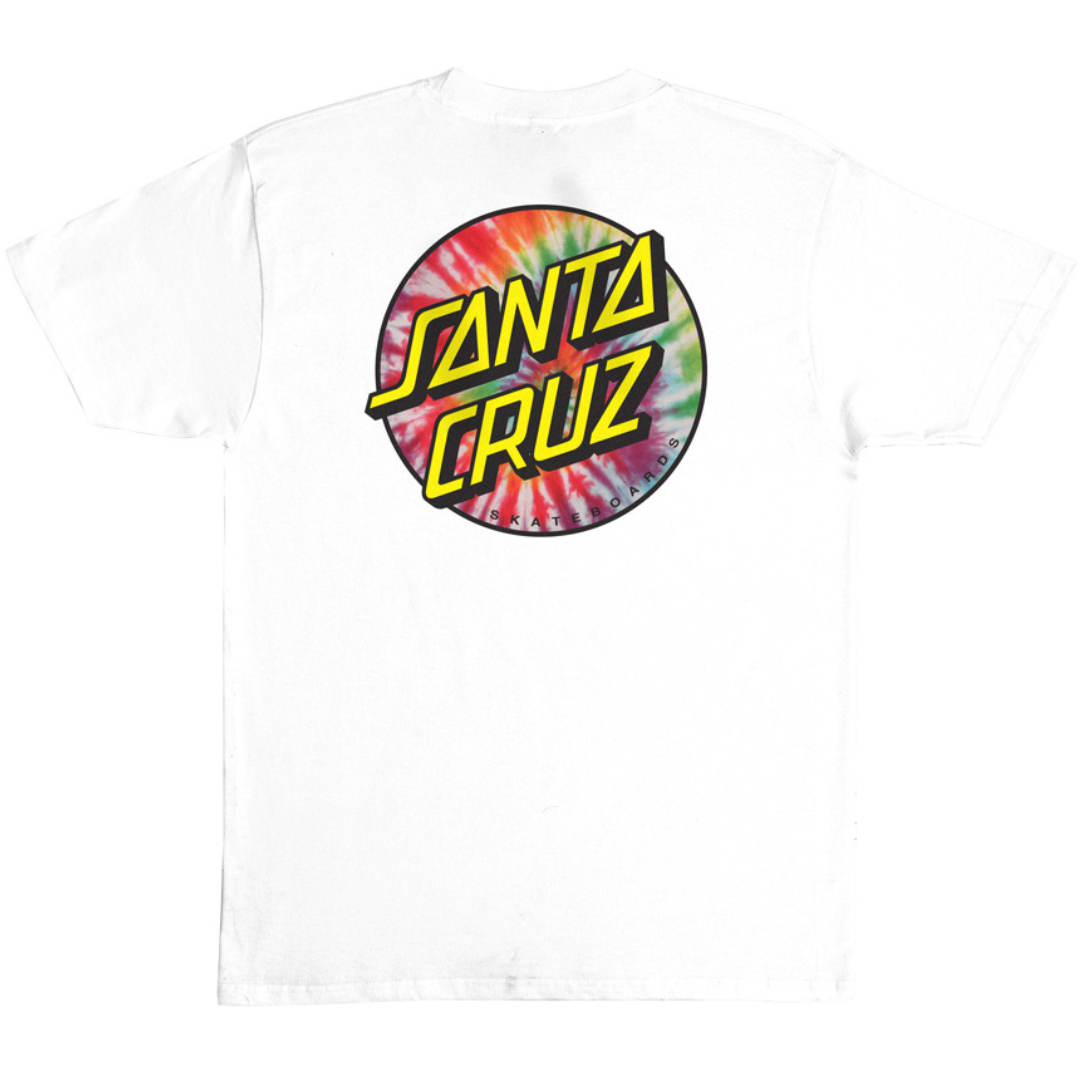 Santa Cruz Skateboards Tie Dye Dot Chest T-Shirt - White