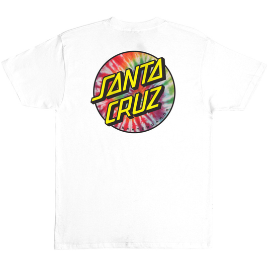 Santa Cruz Skateboards Tie Dye Dot Chest T-Shirt - White