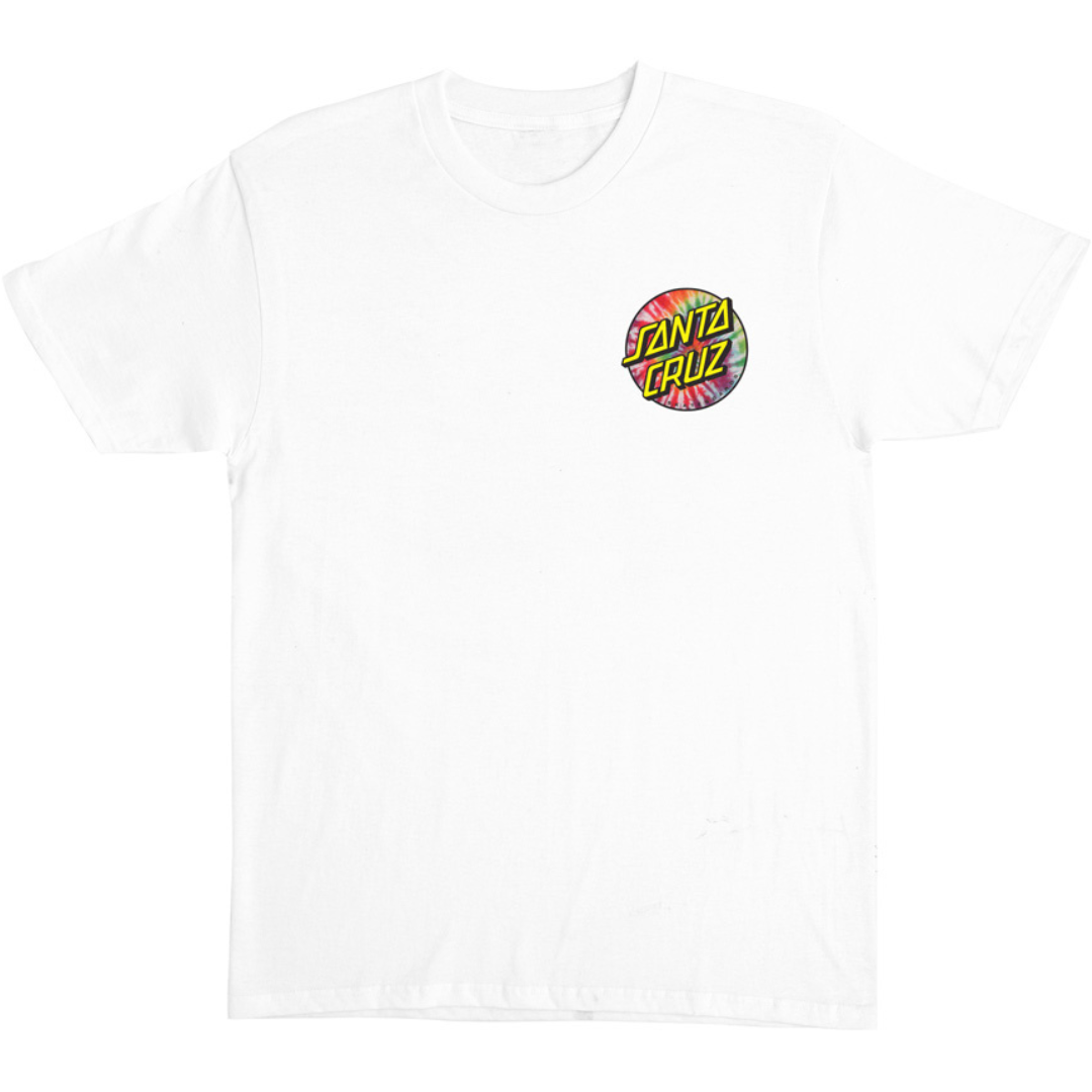 Santa Cruz Skateboards Tie Dye Dot Chest T-Shirt - White