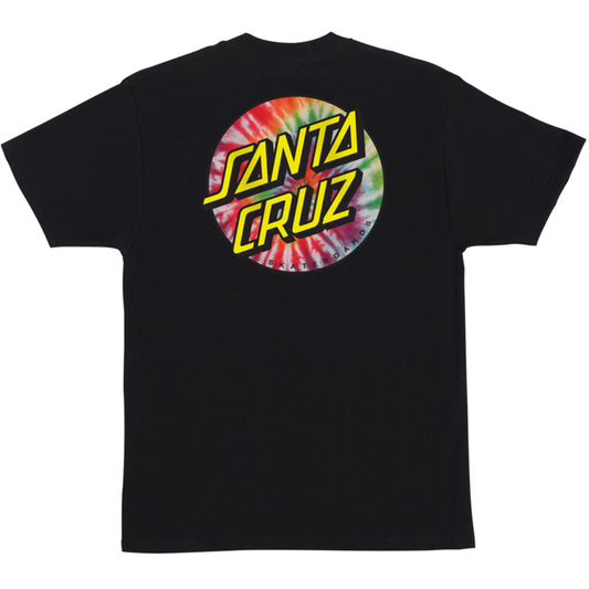 Santa Cruz Skateboards Tie Dye Dot Chest T-Shirt - Black