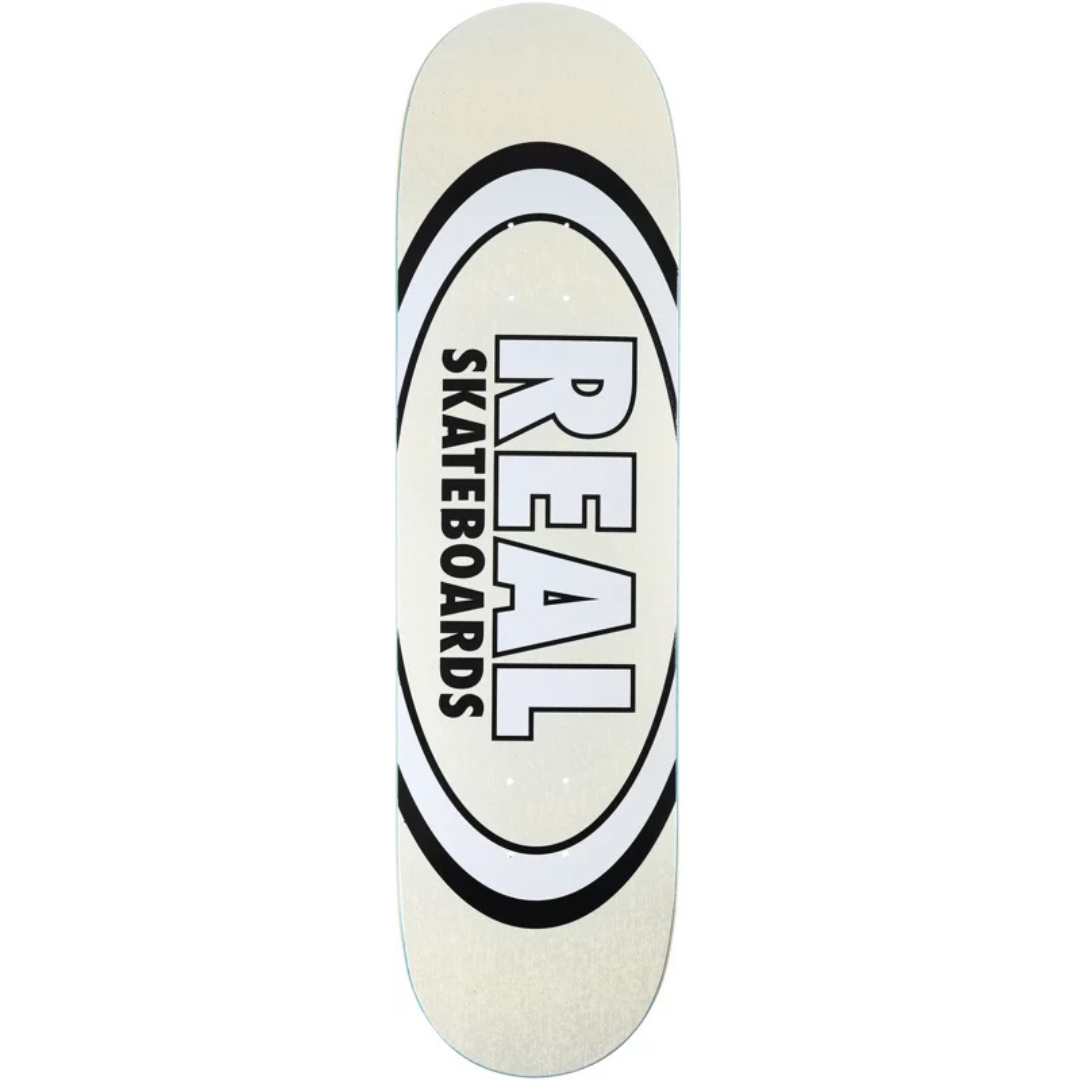 8.5" Real Skateboard Easy Rider Oval Deck - White