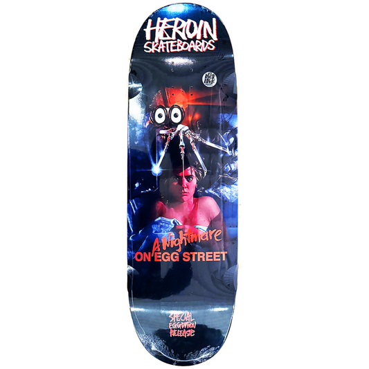 9.875" Heroin Nightmare On Egg Street Limited Edition Skateboard Deck