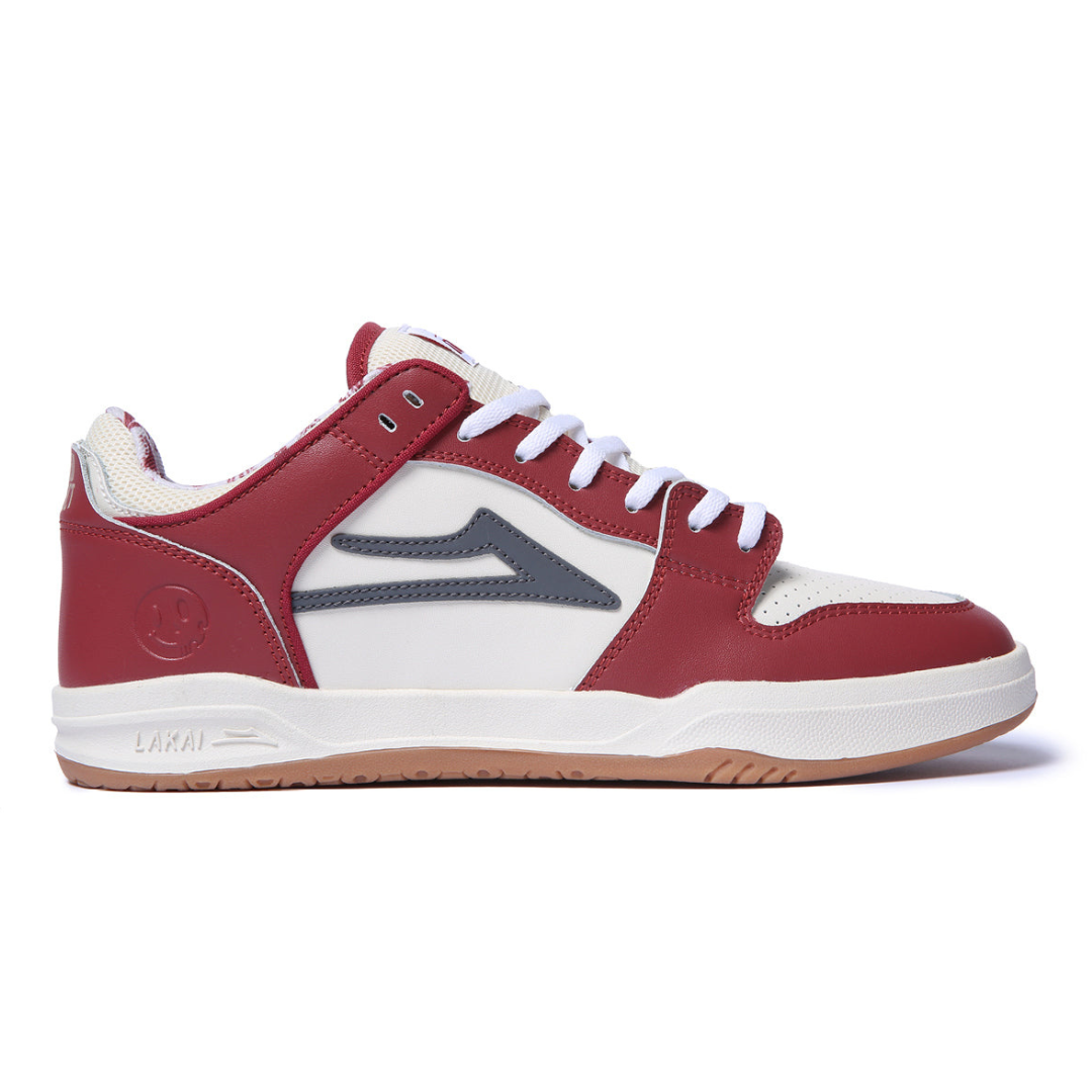 Lakai x Erased Project Telford Low Dark Red / Cream Leather Skate Shoes