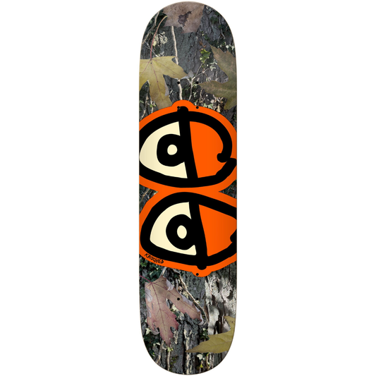 8.25" Krooked Team Eyes Camo Hi-Vis Orange Skateboard Deck