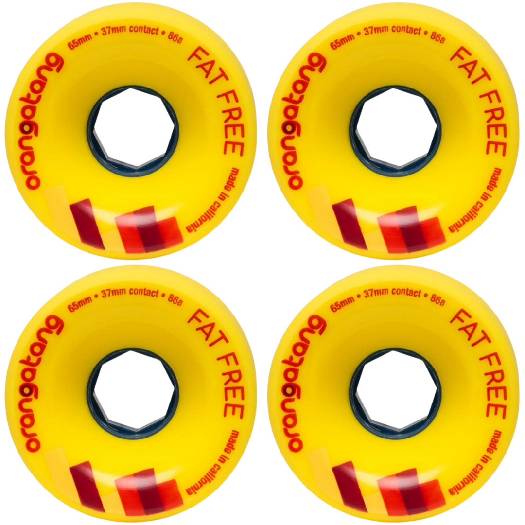 65mm Orangatang Wheels Fat Free Yellow 86a