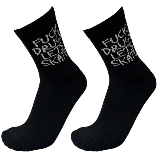 Heroin Skateboards Fuck Drugs Socks - Black