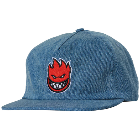 Spitfire Wheels Bighead Fill Snapback Hat - Washed Denim / Red