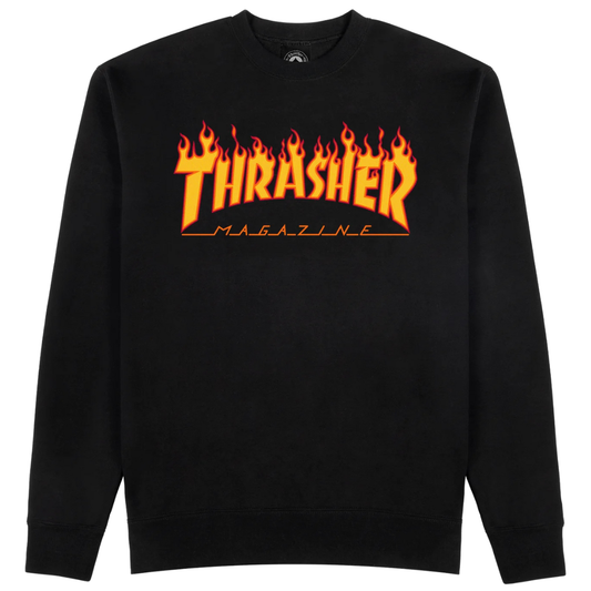 Thrasher Magazine Flame Crewneck Sweatshirt - Black