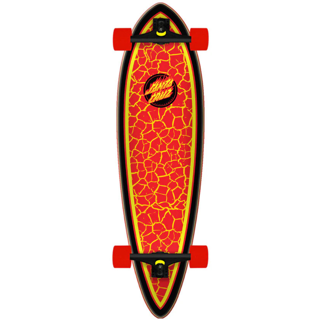 33" Santa Cruz Flame Dot Pintail Longboard Complete Skateboard