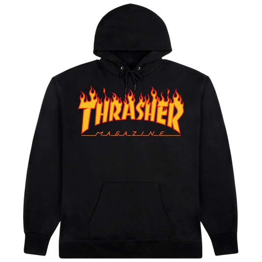 Thrasher Magazine Flame Logo Hoodie - Black