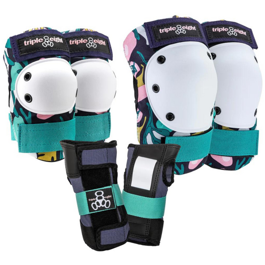 Triple 8 Saver Series Protective Pack Color Collection - Floral - Knee Pads, Elbow Pads, Wrist Guards