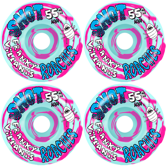 *PRE-ORDER* 55mm Snot Wheels Franky Villani Roaches Swirl - Pink / Teal - 101a