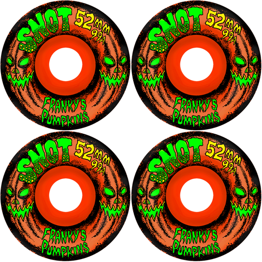 52mm Snot Wheels Franky Villani Franky's Pumpkins Skateboard Wheels 99a