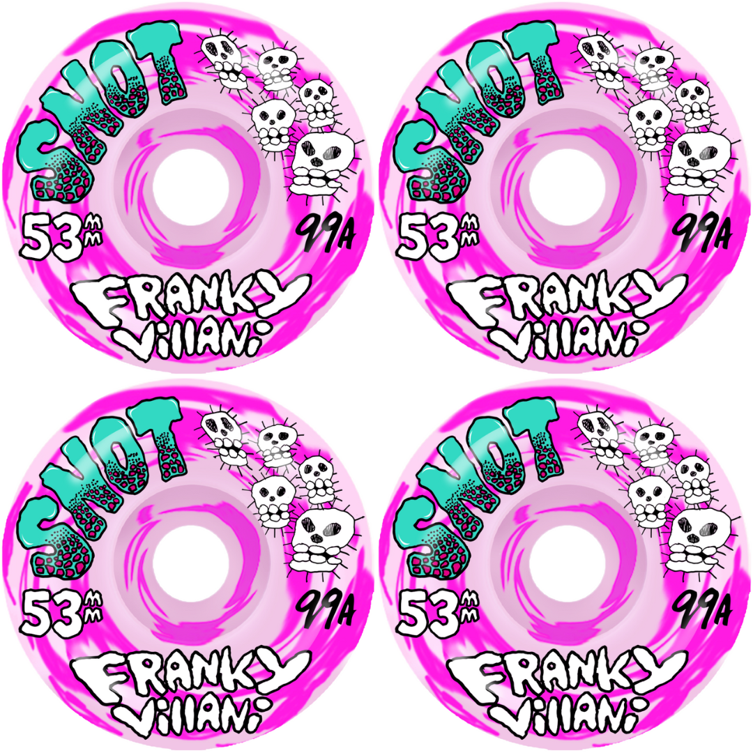 *PRE-ORDER* 53mm Snot Wheels Franky Villani Skulls Swirl - 99a - Pink