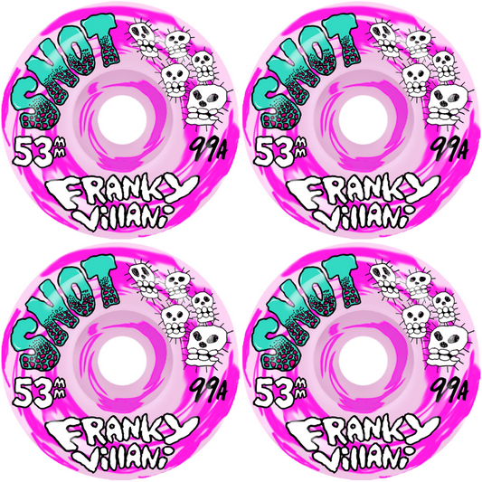 *PRE-ORDER* 53mm Snot Wheels Franky Villani Skulls Swirl - 99a - Pink