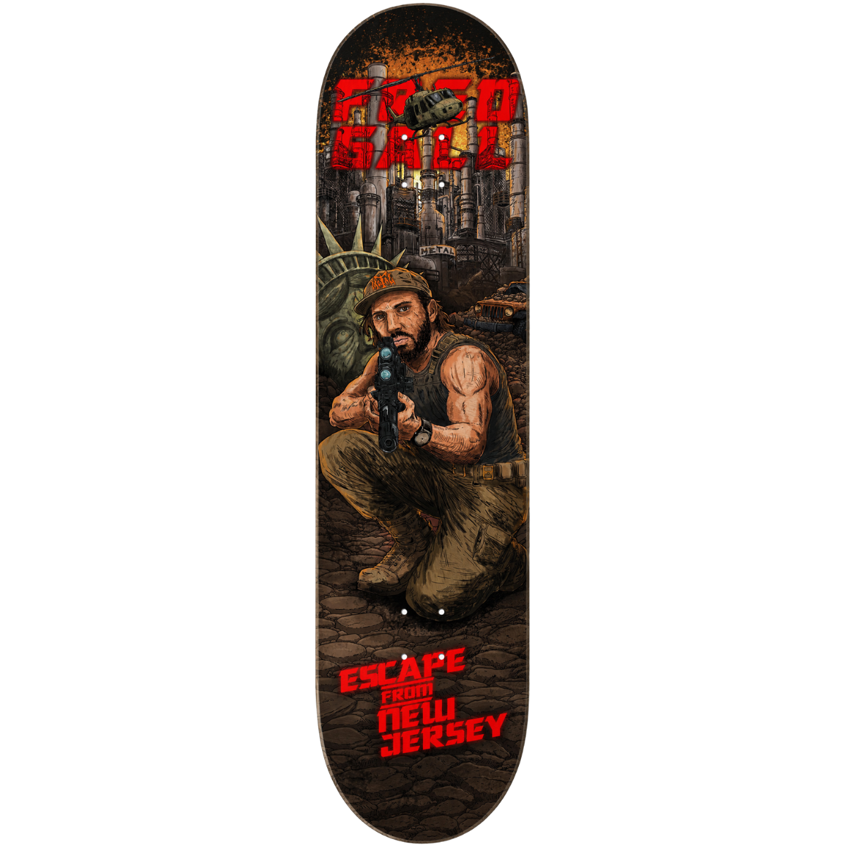 8.5" Metal Fred Gall Escape From NJ Skateboard Deck