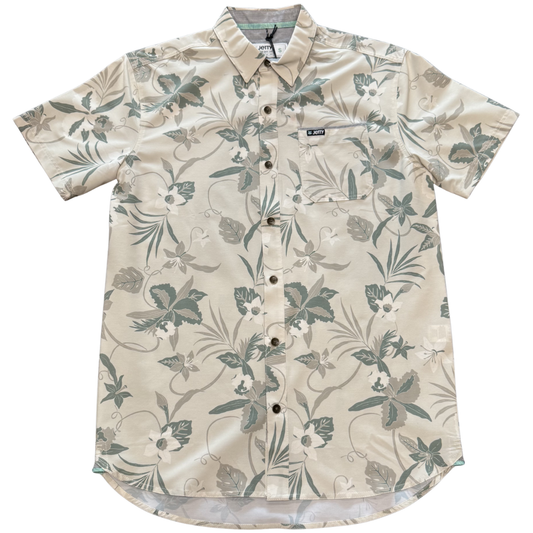 Jetty Garwood Woven Button Up Short - Grey