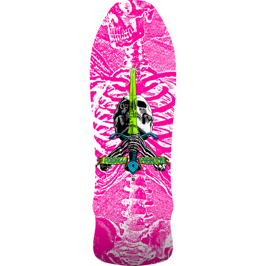 Powell Peralta 9.75" Geegah Skull And Sword Skateboard Deck - Hot Pink