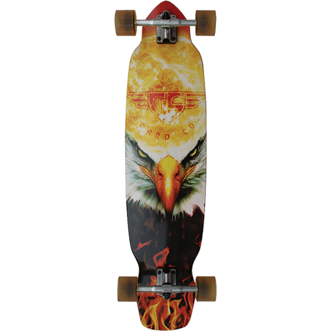 *BLEMISHED* 39" Gravity Carve Burning Eagle Complete Longboard Skateboard