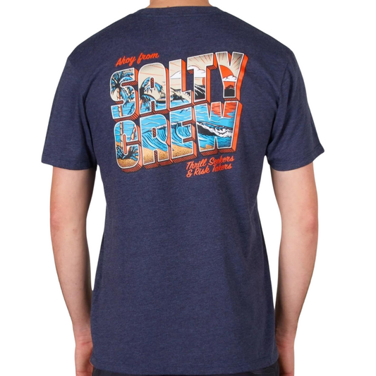 Salty Crew Greetings Premium T-Shirt - Navy Heather