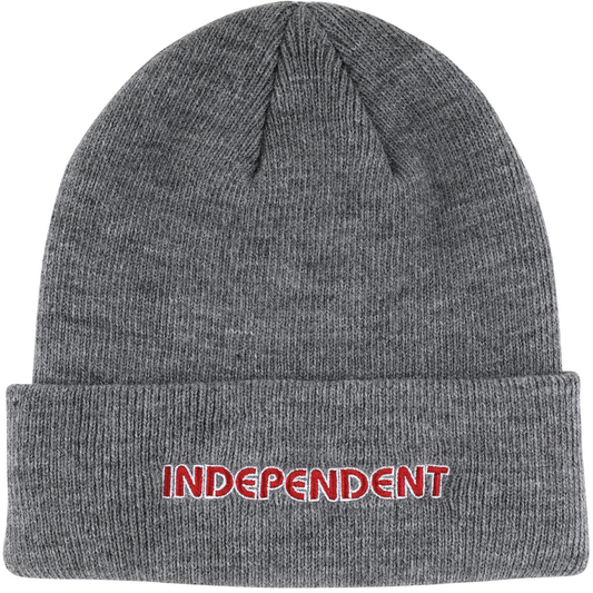 Independent Trucks Groundwork Beanie Long Shoreman Hat - Grey Heather / Red