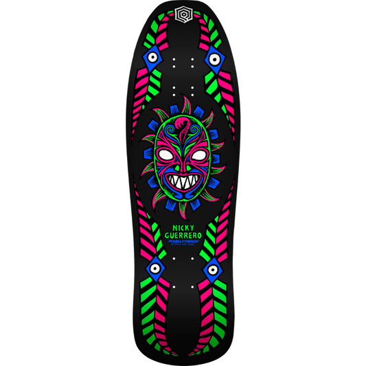 10" Powell Peralta Nicky Guerrero Mask Skateboard Deck - Blacklight