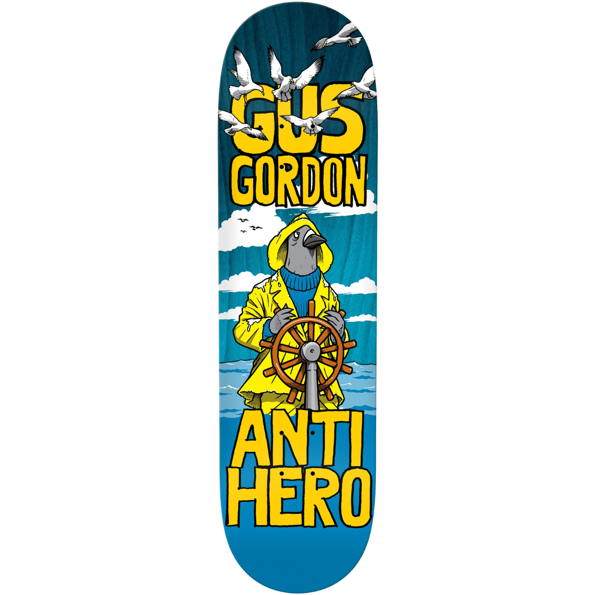8.25" Anti-Hero Gus Gordon Debut Pro Model Skateboard Deck - Assorted Blue Stain