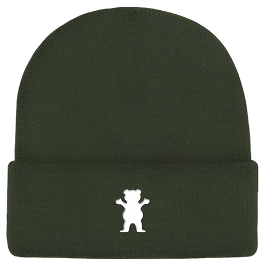 Grizzly Grip Embroidered Bear Beanie Olive Green