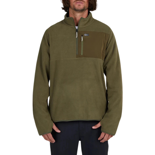 Salty Crew Ebbtide Olive 1/2 Zip Polar Fleece Jacket