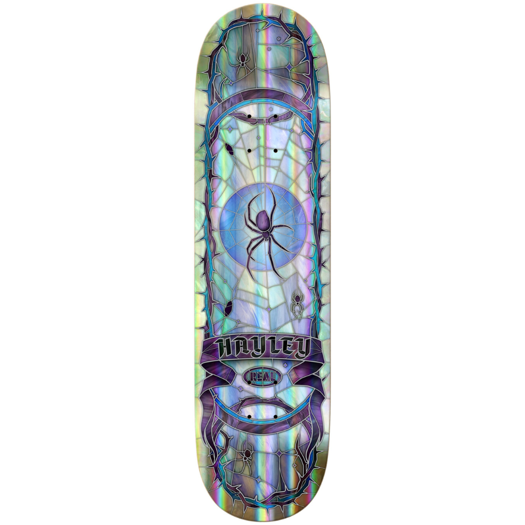 8.25" Real Hayley Wilson Rainbow Holographic Cathedral Skateboard Deck