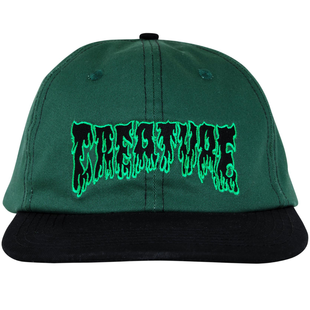 Creature Skateboards Hesher Flame Snapback Hat - Green