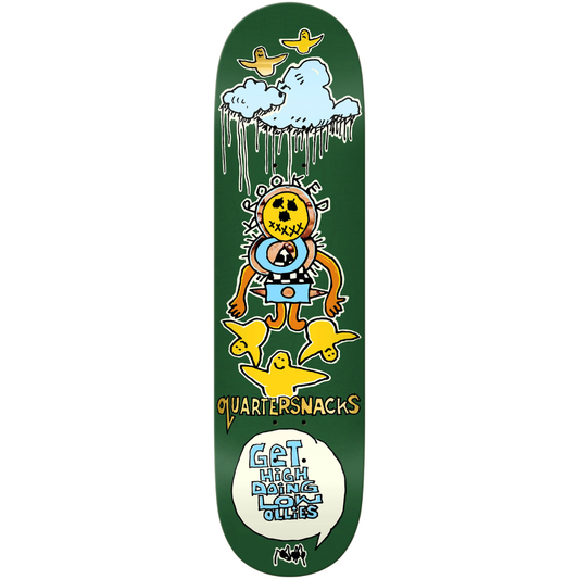 8.25" Krooked x Quarter Snacks Get High Skateboard Deck