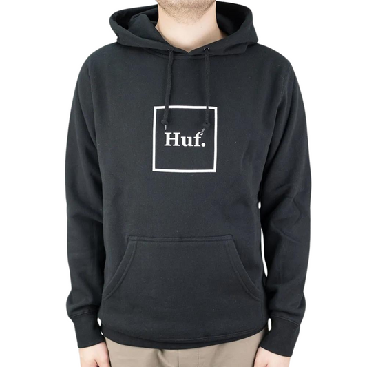 Huf Essentials Box Logo Pull Over Hoodie - Black