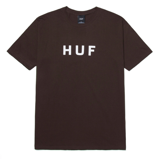 Huf Essentials OG Logo Short Sleeve T-Shirt - Chocolate Brown