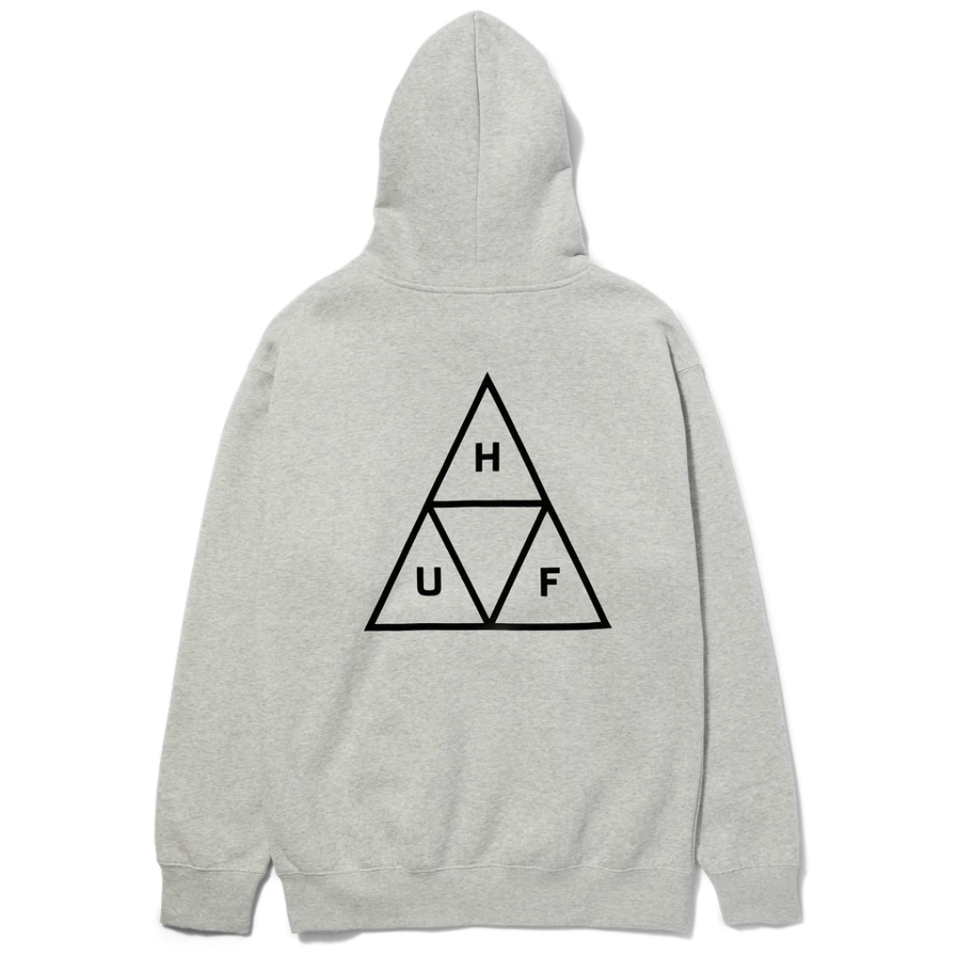 Huf Essentials Triple Triangle Pull Over Hoodie - Grey Heather